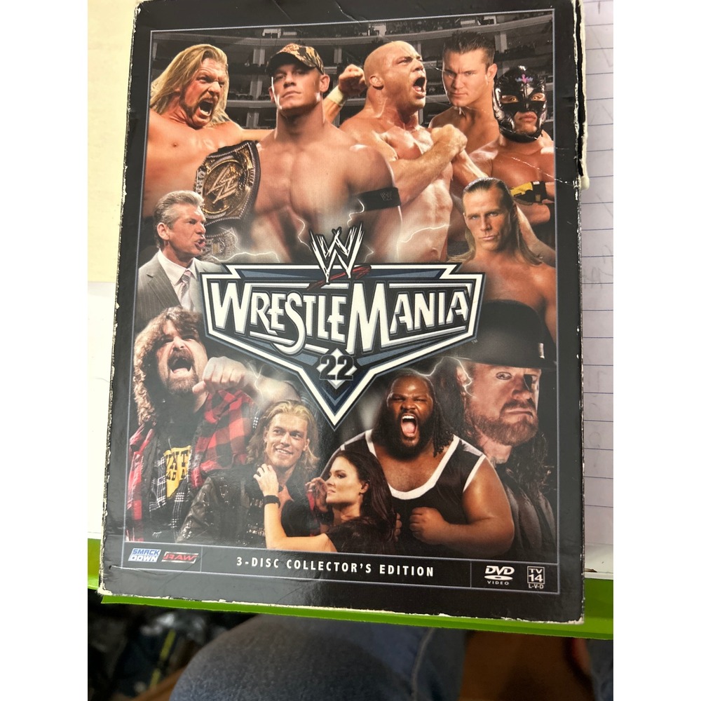 WWE WrestleMania 22 3 Disc Collector's Edition DVD 2006 Chicago Full Match Extra